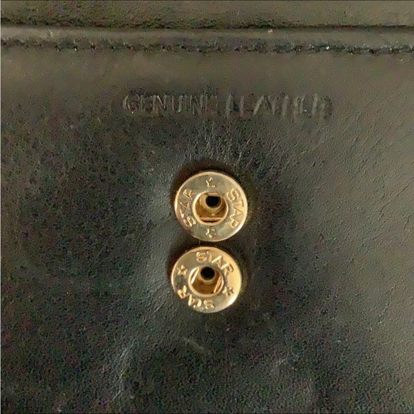 DIAMICCI wallet black leather lots of room gold hardware good shape - Picture 7 of 7